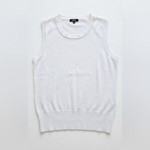 Premise White Sleeveless Knit Top Size L Minimalist Workwear Basic.